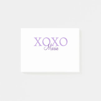 Bloco De Notas Dia de os namorados Xoxo adicione nome pastel roxo