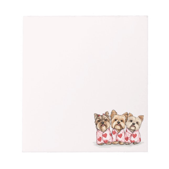 Bloco De Notas Dia de os namorados Yorkshire Terrier Dogs (Frente)