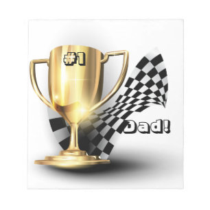 Bloco De Notas Dia de os pais de Pai N.º 1 do Troféu Dourado