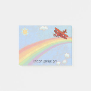 Bloco De Notas Dia de os pais Red Plane Skywriter Para Pai 4x3