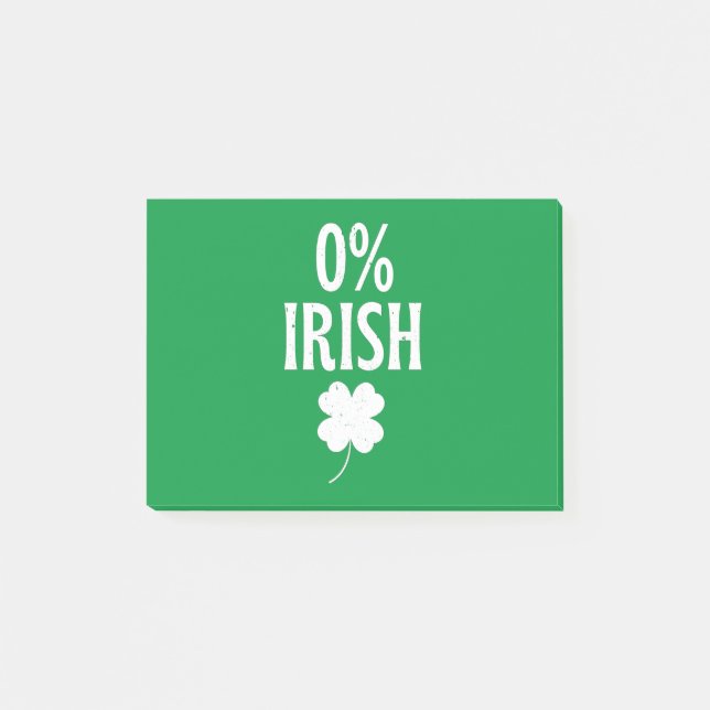 Bloco De Notas Dia de São Patrício 0% irlandês (Frente)