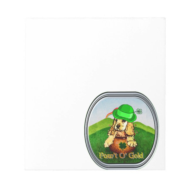 Bloco De Notas Dia de São Patrício do Cocker Spaniel (Frente)