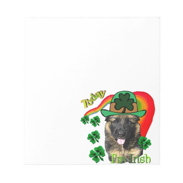Bloco De Notas Dia de São Patrício german shepherd (Frente)
