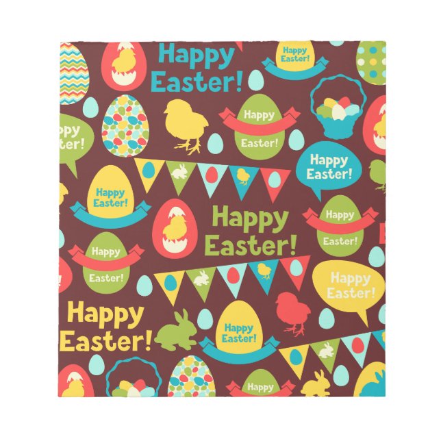 Bloco De Notas Dia do felz pascoa - Coelhinho E Páscoa De Ovos (Frente)