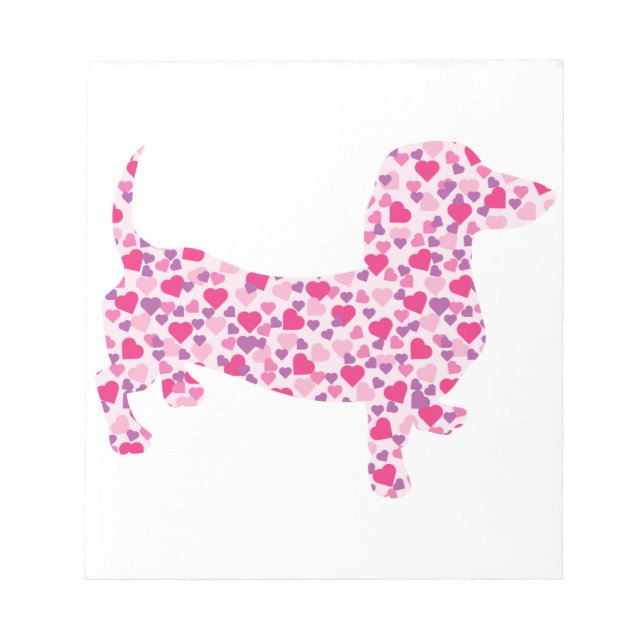 Bloco De Notas Dia dos Namorados Dachshund (Frente)