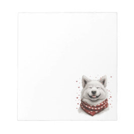 Bloco De Notas Dia dos Namorados Samoyed Dog