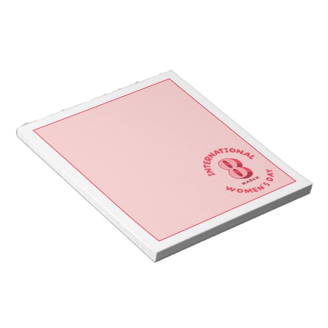 Bloco De Notas Dia Internacional da Mulher 8 de Março Pink (Inclinado)
