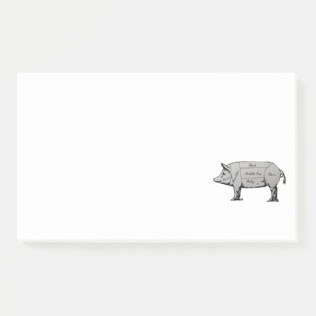 Bloco De Notas Diagrama de Suínos do Butcher (Frente)