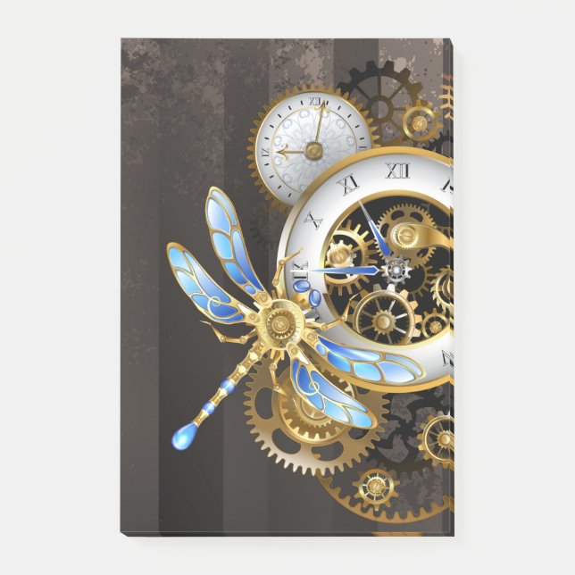 Bloco De Notas Dials Steampunk com Dragonfly (Frente)
