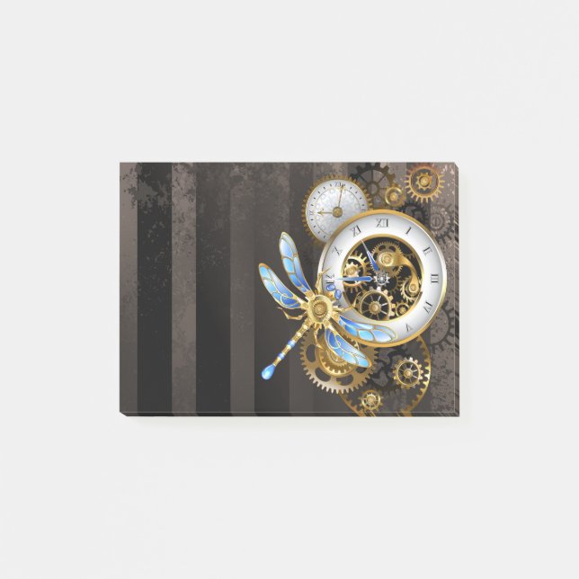 Bloco De Notas Dials Steampunk com Libélula (Frente)