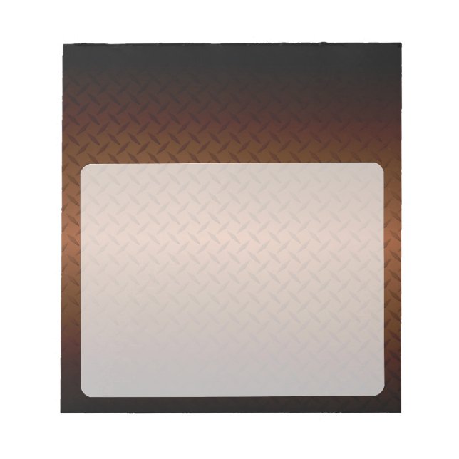 Bloco De Notas Diamondplate Look Pattern Black to Copper Fade (Pa (Frente)