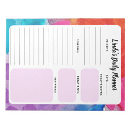 Bloco de Notas Diário de Lista de Tarefas Aquarela