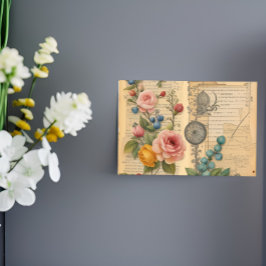 Bloco De Notas Diário De Lixo Vintage Posta Floral