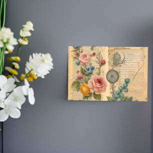 Bloco De Notas Diário De Lixo Vintage Posta Floral