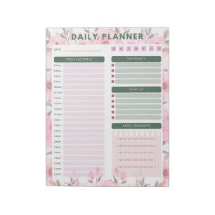 bloco de notas diário de planejamento floral
