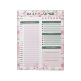 bloco de notas diário de planejamento floral