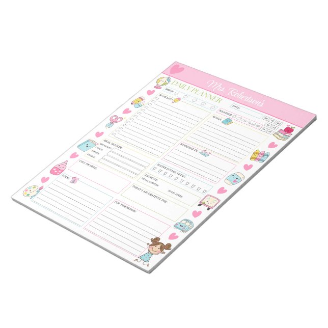 Bloco de Notas Diário Personalizado para Professor (Inclinado)