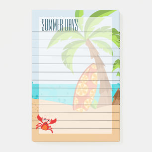 Bloco De Notas Dias De Verão, Areia E Surf