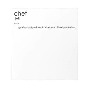 Bloco De Notas Dicionário original da definição do COZINHEIRO
