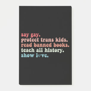 Bloco De Notas Diga Gay Proteja Crianças Trans Leia Livros Banido