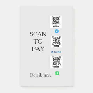 Bloco De Notas digitalizar para pagar detalhes do código QR do ve