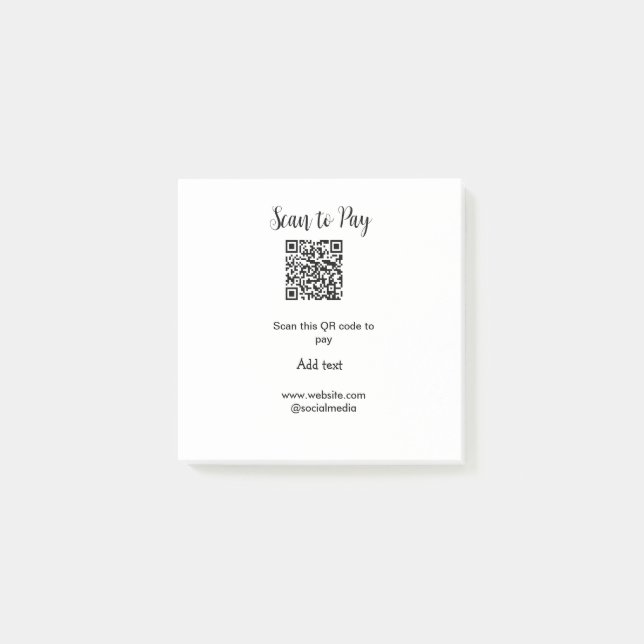 Bloco De Notas Digitalizar para pagar digitalização código QR adi (Frente)
