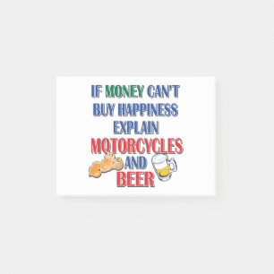 Bloco De Notas dinheiro---Cerveja-Motocicleta