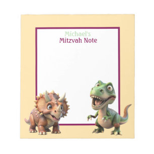 Bloco De Notas Dinossaur Mitzvah Nota Rapazes Notepad