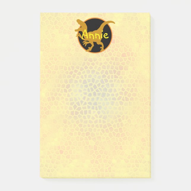 Bloco De Notas Dinossauro Dourado Personalizado  (Frente)