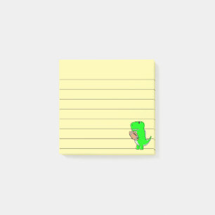Bloco De Notas Dinossauro Verde Adora Futebol Vinculado 3x3