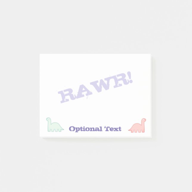 Bloco De Notas Dinossauros Fofos Cores Pastel (Frente)