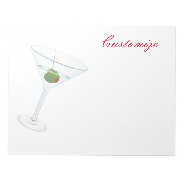 Bloco De Notas Dirty Olive Martini Thunder_Cove (Frente)