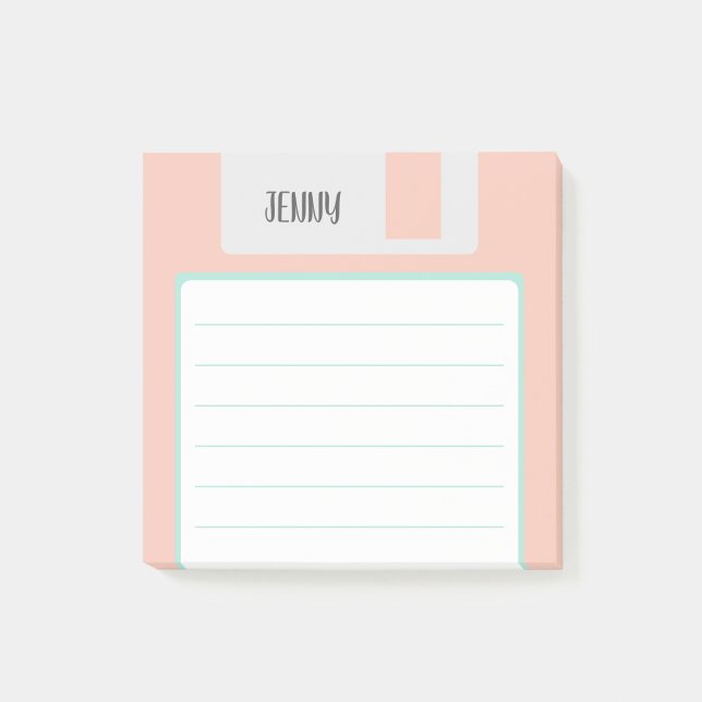 Bloco De Notas Disco Flexível Pastel Nome Personalizado, Estética (Criador carregado)