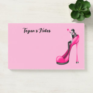 Bloco De Notas Diva da Moda Custom em Rosa Stiletto