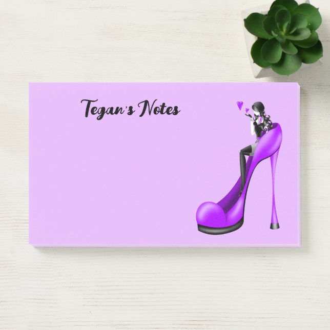 Bloco De Notas Diva da Moda Custom em Roxo Stiletto (Escritótio)