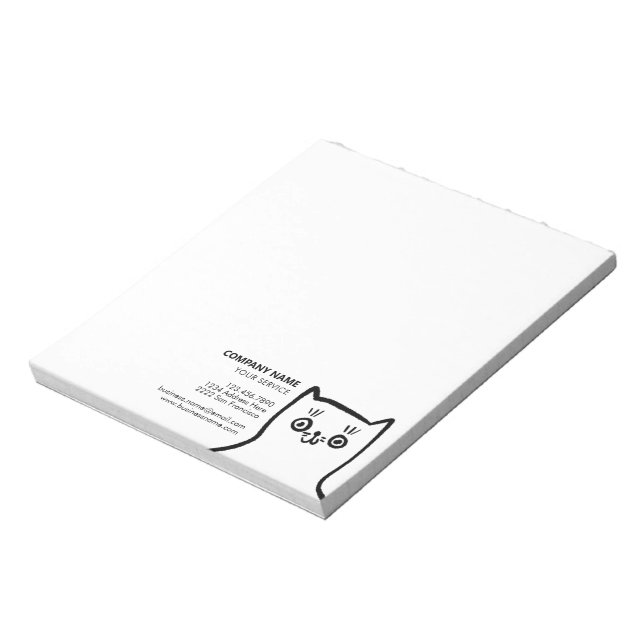 Bloco De Notas Diversão de mão de gato Desenhado Preto Simples Se (Invertido)