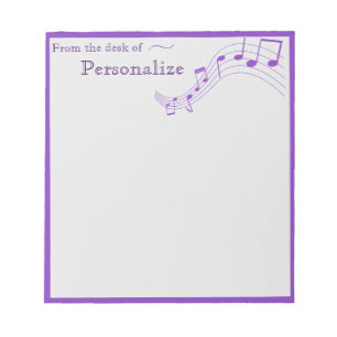 Bloco De Notas Diversão Decorativa de Música Nota Roxa