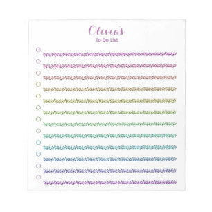 Bloco De Notas Diversão Do Arco-Íris Com Lista De Tarefas Persona