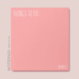 Bloco De Notas Divertido Simples Roteiro Escrito à Mão Rosa Rubor