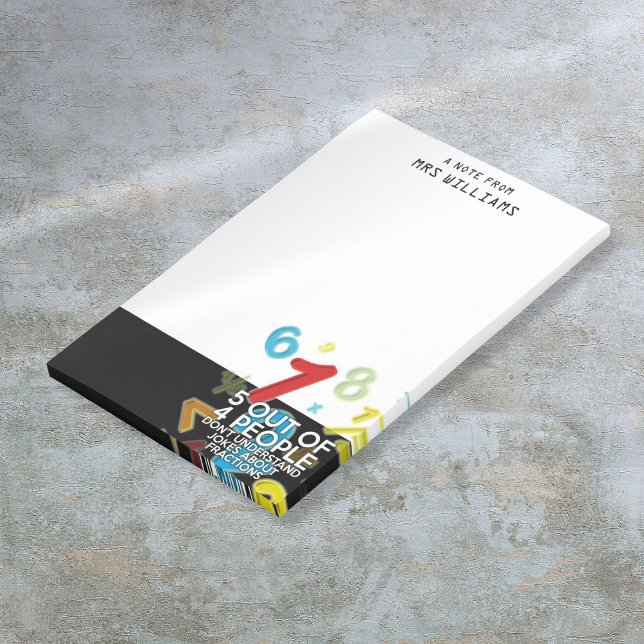 Bloco De Notas Divertimento 5 DE 4 PESSOAS de matemática (Fun 5 OUT OF 4 PEOPLE Math Joke Post-it Notes)