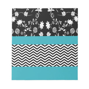 Bloco De Notas divisa floral azul