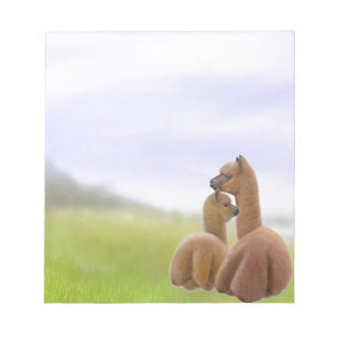 Bloco de notas do amor da alpaca