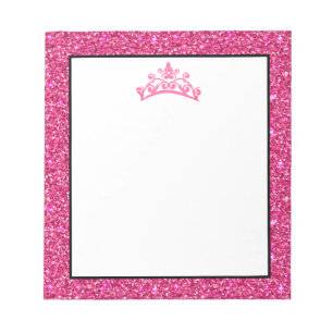 Bloco de notas do brilho do rosa da coroa da tiara