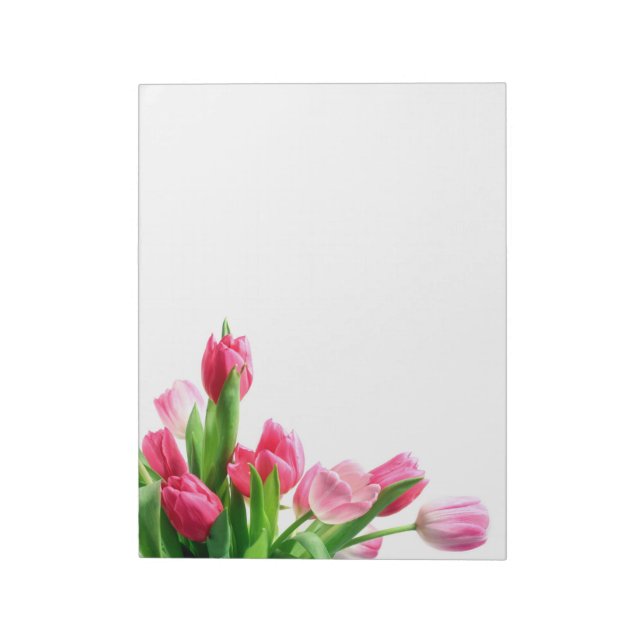 Bloco de Notas do Buquê de Tulipas Rosa (Invertido)