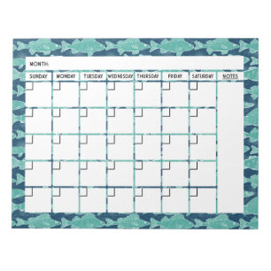 Bloco de Notas do Calendário de Peixes do Lago