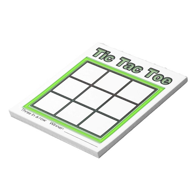Bloco de Notas do Jogo Tac Tic Verde (Invertido)