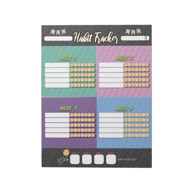 Bloco de notas do KIDS HABIT TRACKER (Invertido)