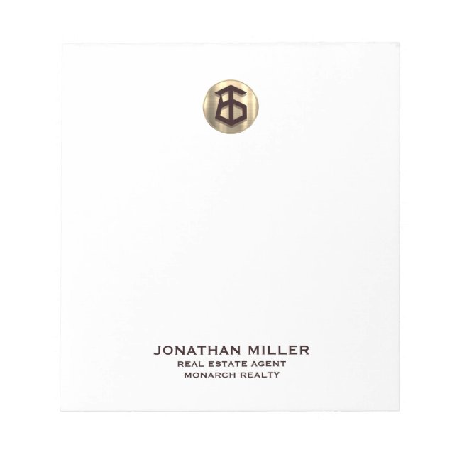 Bloco de notas do logotipo imobiliário Elegante (Frente)
