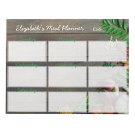 Bloco de Notas do Menu de Refeição Rasgada Semanal