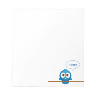 Bloco de notas do pássaro do Twitter